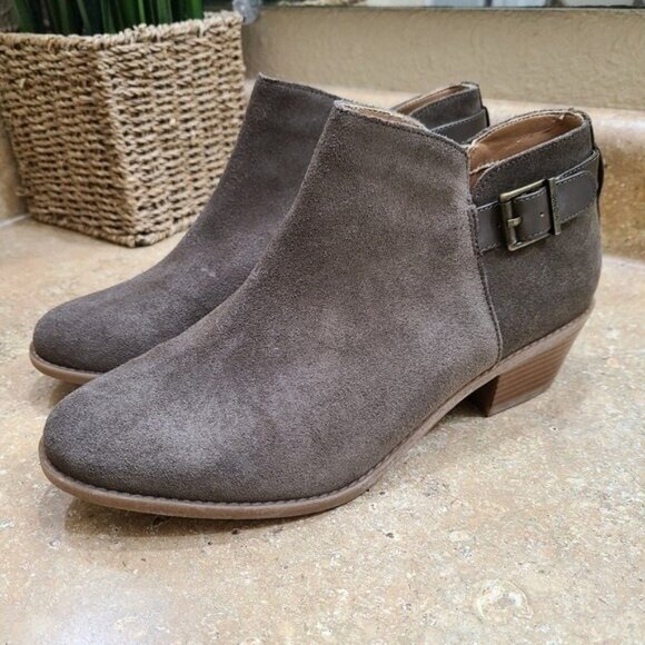 Vionic Millie Brown Suede Orthotic Ankle Boots Shoes Size 9 - Picture 3 of 11